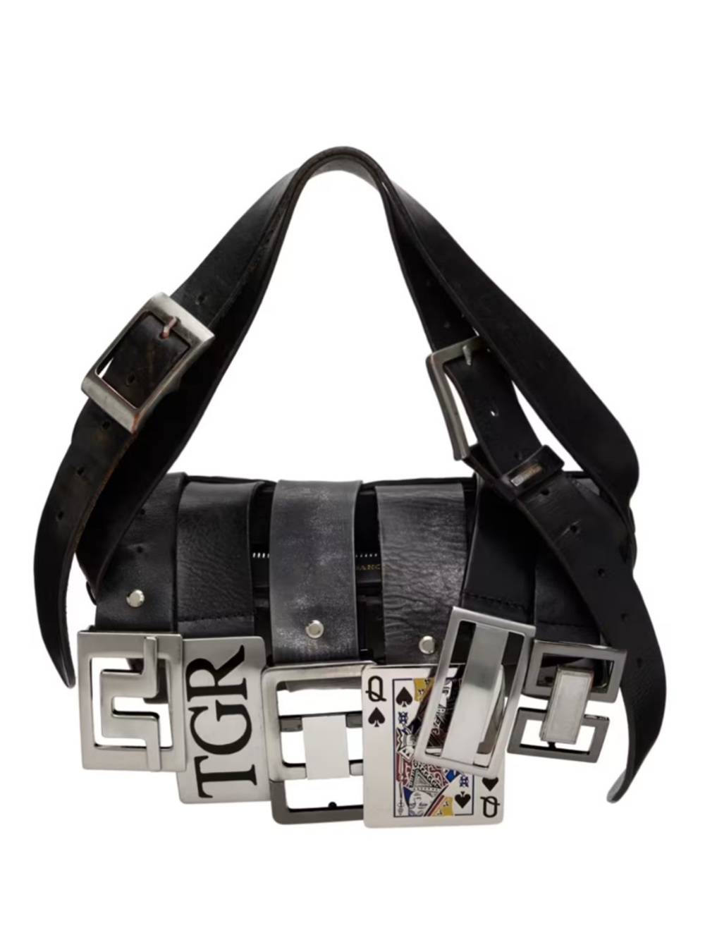 HODAKOVA Black Buckle Baguette Bag